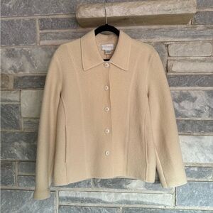 Petite Sophisticate 100% Wool Jacket | M | Cream